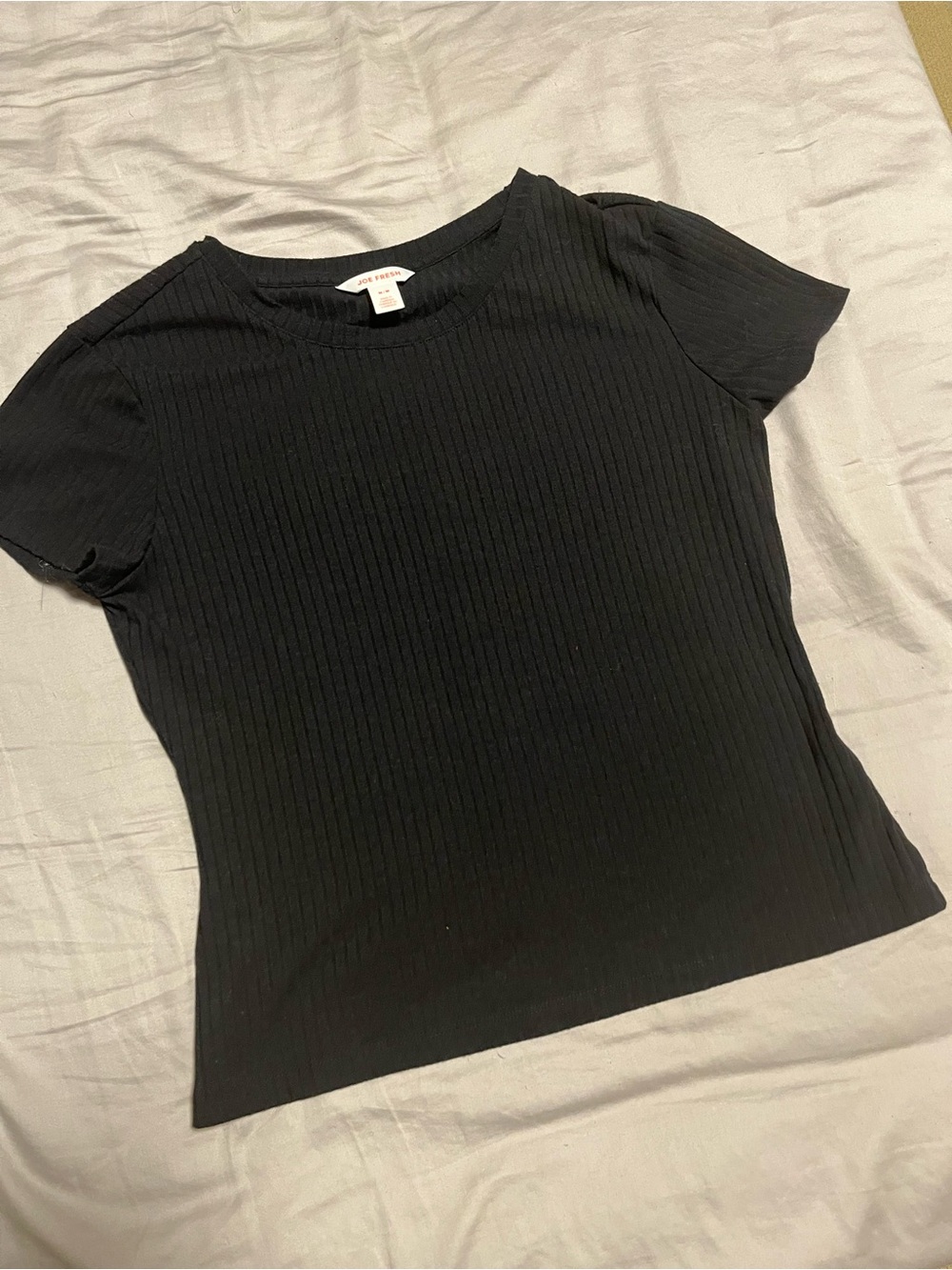 Joe Fresh Black Ribbed Short-Sleeve Tee